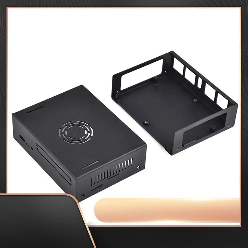 

For Visionfive2 Special Metal Shell With Cooling Fan Mini Host Computer Shell IP30 Protection Level Multiple Interfaces Durable