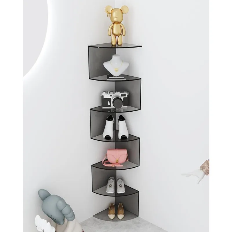 

Wall-mounted shelves, acrylic corner bookshelves on living room walls