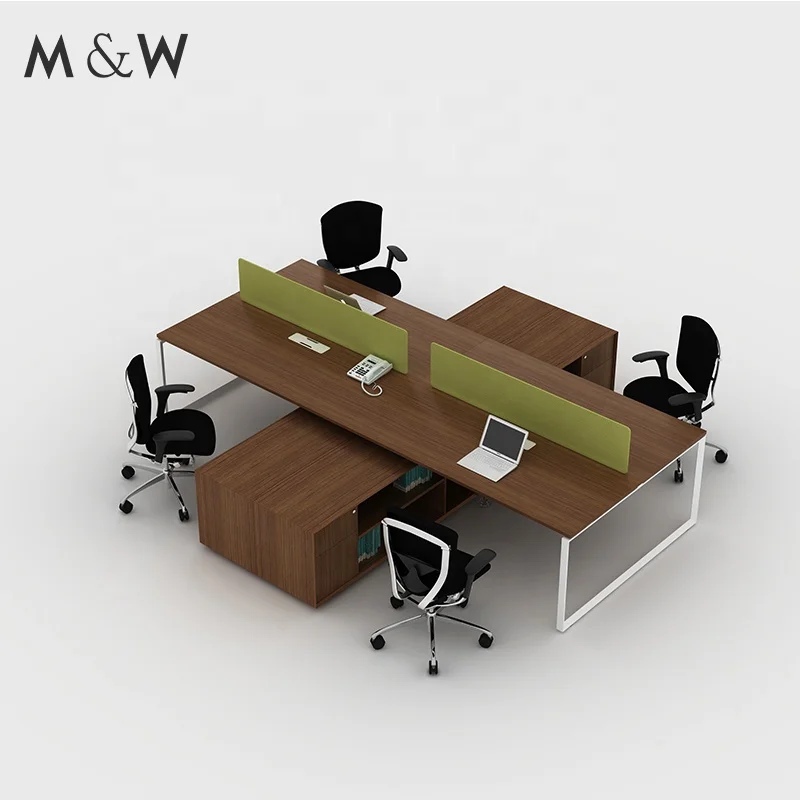 New Product Tables Price Modern Clover Workstation Office Desk 4 Person Workstation Office Furniture