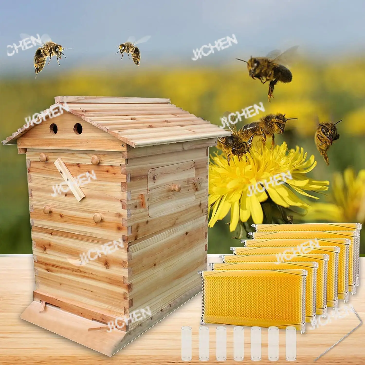 

JC Artesian Bee Hive Bee Fully Automatic Full Set Bee Villa Artesian Honey Hive Splee