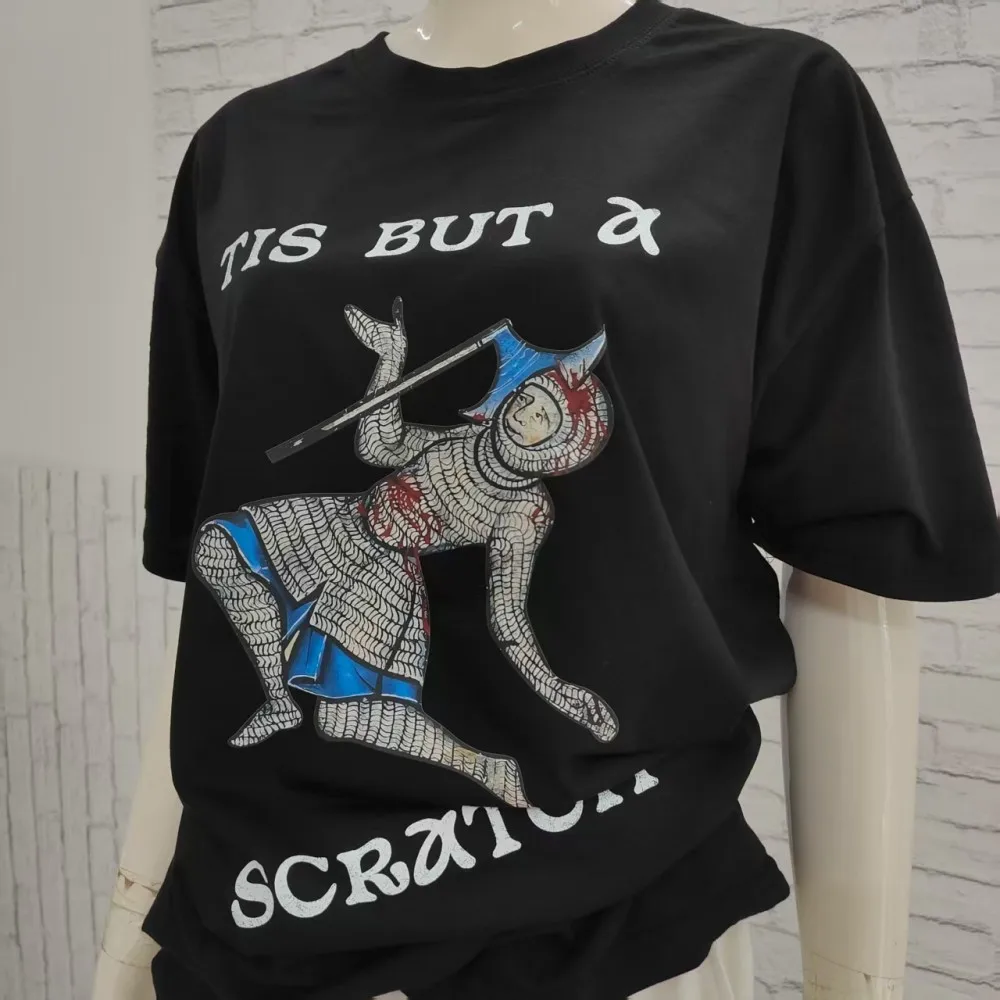 Tis But A Scratch Tee Funny Medieval Knight T-Shirt Vintage Meme Shirt Renaissance Fair Tops Men Crewneck Cotton Short Sleeve - Image 3