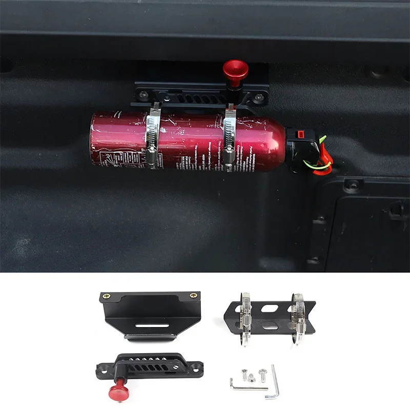 

For 2022 Ford Maverick carbon steel black car styling cargo box fire extinguisher bracket car exterior modification accessories
