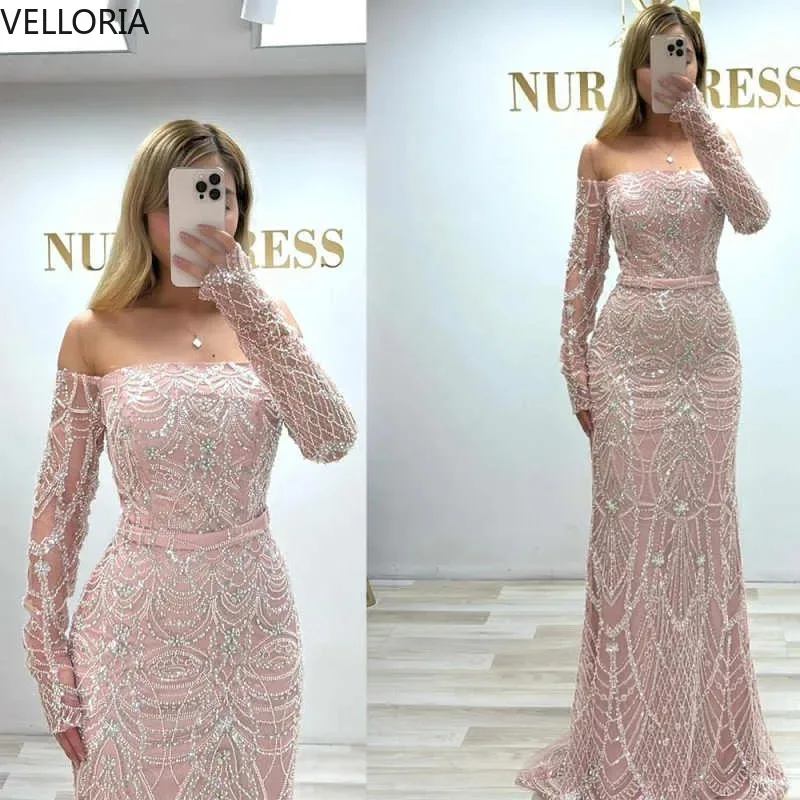 

Crystals Evening Dresses Off Shoulder Floor Length Mermaid Prom Gowns Beadeds Celebrity Party Dress Vestdos De Fiesta Customized