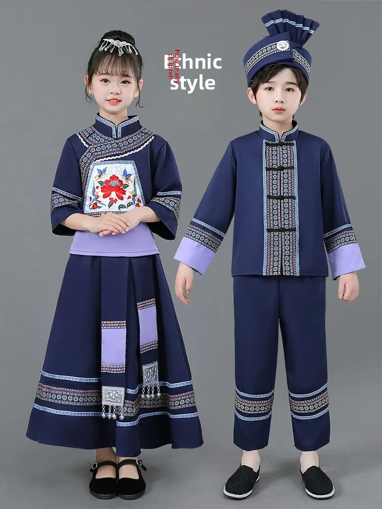 

New Ethnic Tujia Children's Clothing M Model Guangxi San Yue San Zhuang Miao Nationali Children's Clothing
