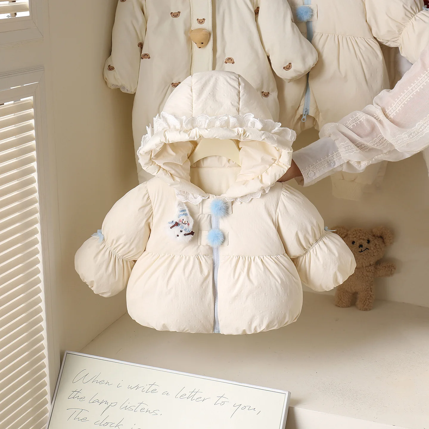 

Children's Down Jacket Winter Clothes New Girls Top White Duck Down Hooded Jacket Baby Coat