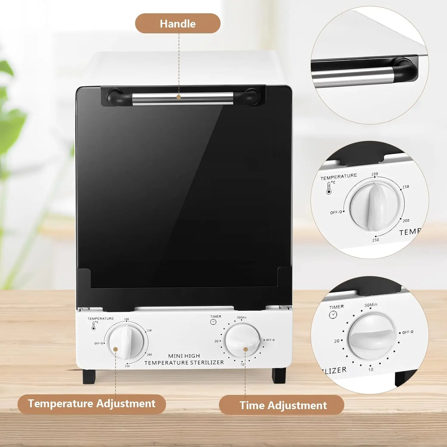 Nail Tool Sterilizer High Temperature Cleaning Drying Oven Double Layer Nail Sterilizer with Temperature and Timer Controls - view 2