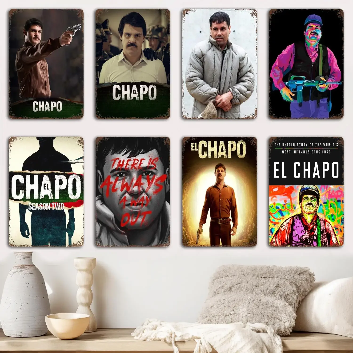 chapo drug dealer poster Metal Signs wall decor Vintage Tin Signs Captain Metal Poster Decor for Bar Pub Club Wall Decoration