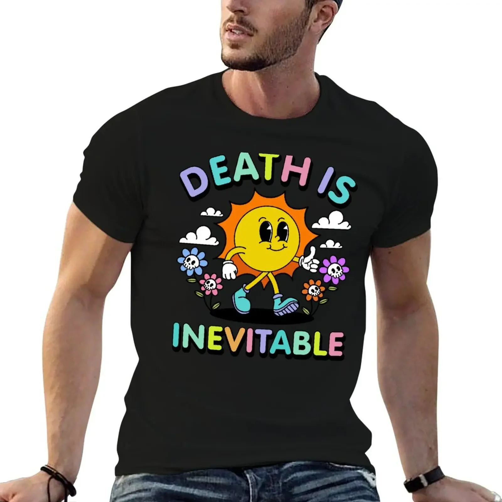 

Death Is Inevitable T-Shirt oversized korean fashion boys whites blanks mens funny t shirts