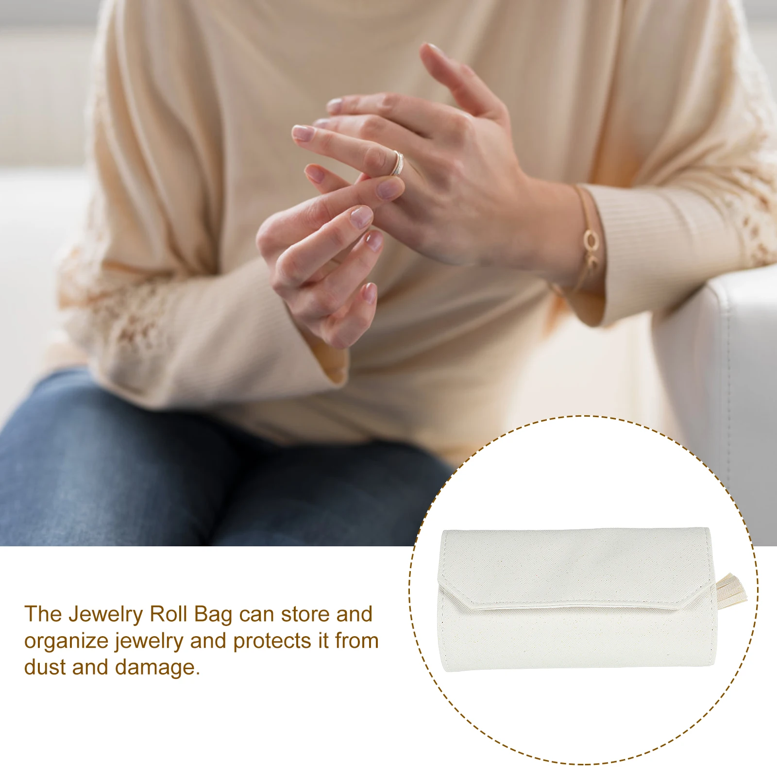 

Jewelry Storage Bag Travel Fold Pouch Foldable White Necklace Holder Organizers