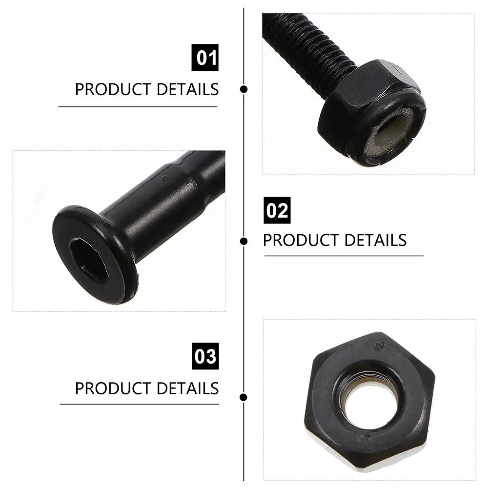 

40 set Mounting Bolts Set Black Mounting Bolts Set Steel Hardware For Longboard Deck Replacement Screws Nuts Kit