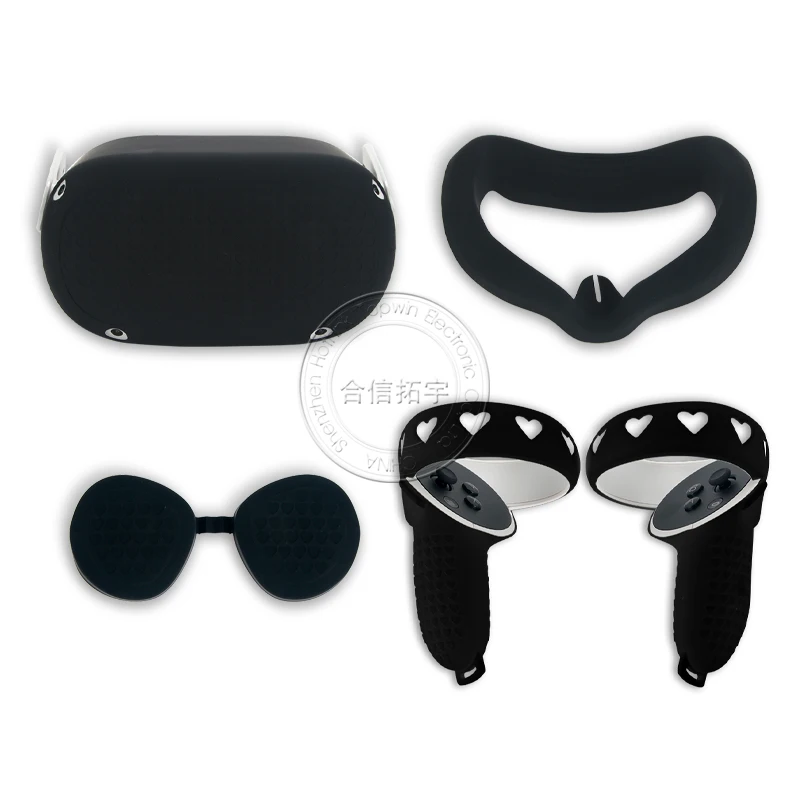 HOTHINK-Protector de silicona para casco, protector de protección para la cara, para Oculus Meta Quest2 VR, 5 unids/set/Set