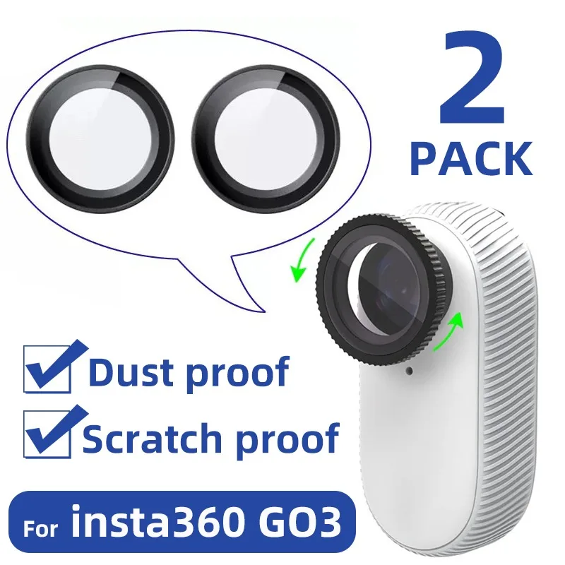 2/1PACK Tempered Glass Protector for Insta360 GO 3 Lens Replaceable Anti-fogging Anti-scratch Protective Mirror for Insta360 GO3