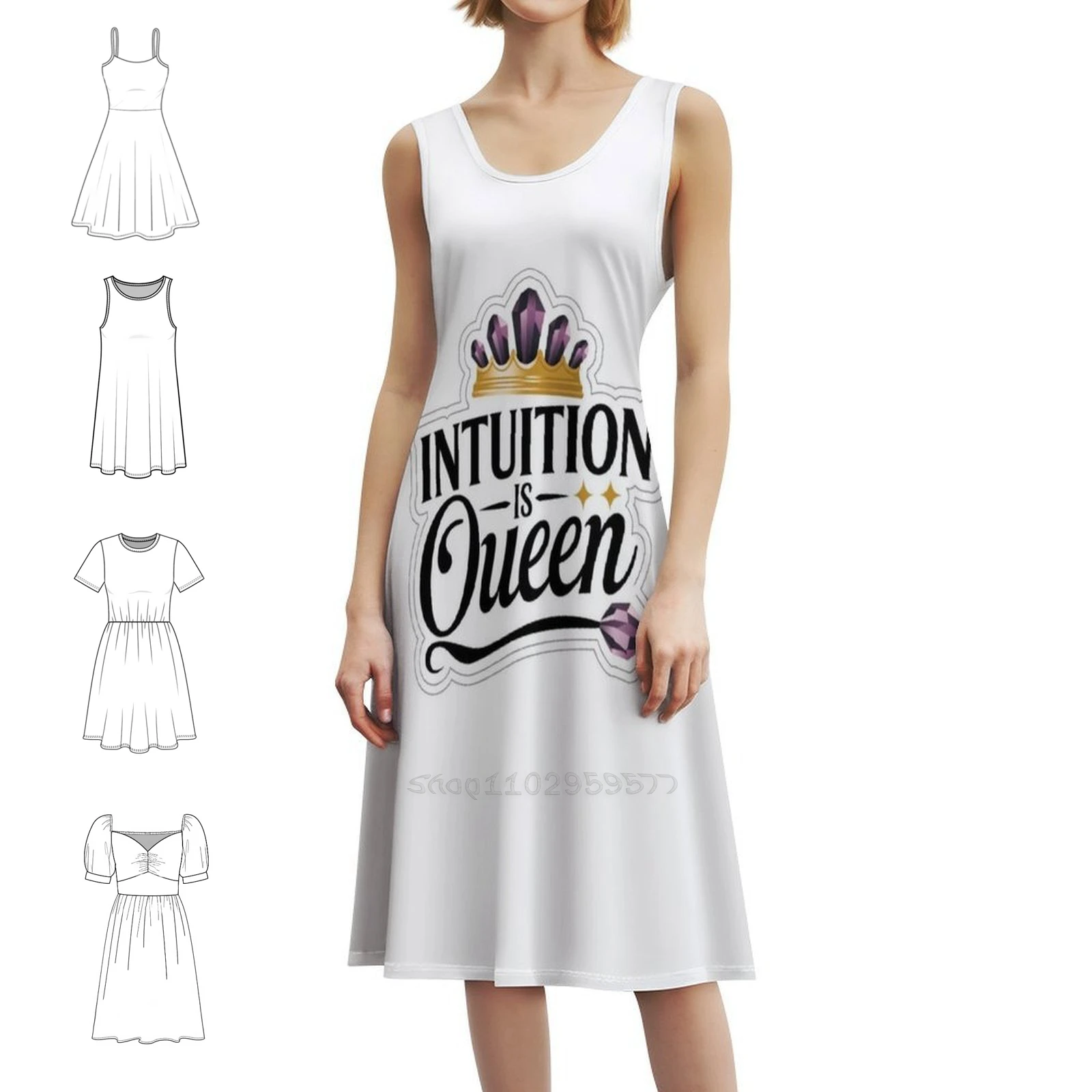 

Intuition Is Queen-Listen To Your Gut Preppy Style Мини-платье для женщин трапециевидной формы свободного кроя повседневное дневное платье Intuition Is Queen