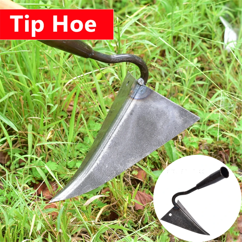 Farm Tools Hoes Household Vegetable Planting Triangle Furrow Hoe Small Tip Hoe Agricultural Land Turning Loose Soil Triangle Hoe