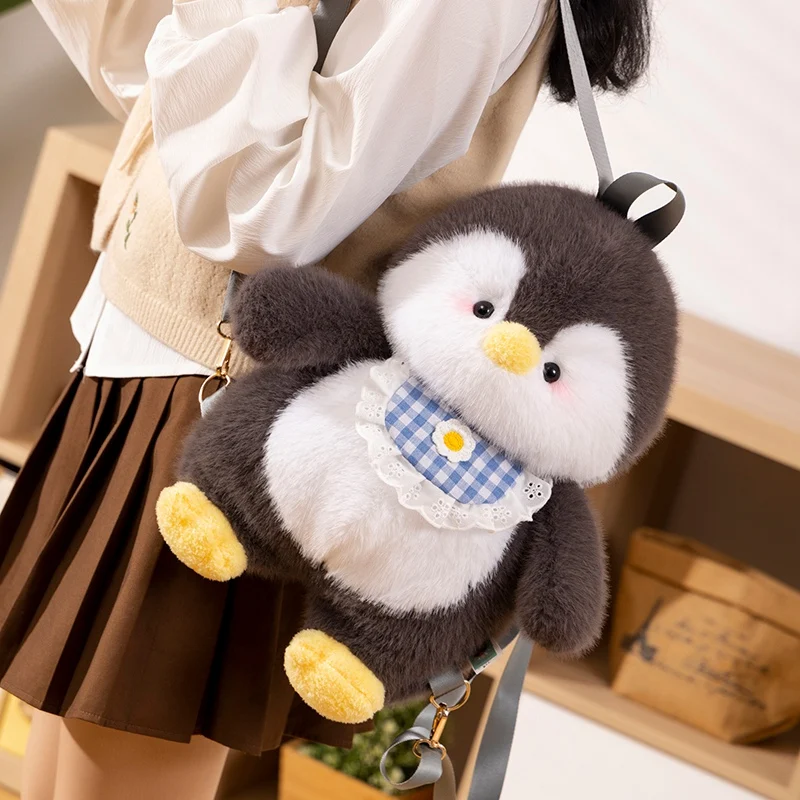 ใหม่ Penguin กระเป๋าเป้สะพายหลังของเล่นตุ๊กตากระเป๋าของเล่นตุ๊กตาผ้าฝ้ายนุ่มตุ๊กตาสัตว์ที่สมจริงสําหรับแฟนของขวัญวันเกิด