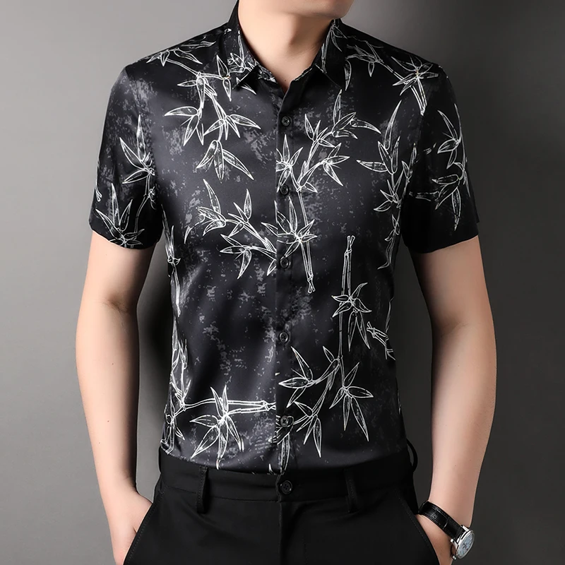 

Fashion 3D Print Premium Men Shirt Short Sleeve Casual Icy Cool Summer Quality Smooth Comfortable Streetwear Chemise Homme M-4XL