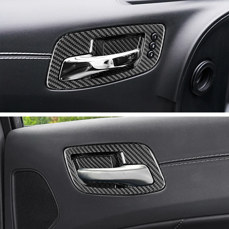 

2015-2023 для Dodge Charger/2011-2023 для Chrysler 300, внутренняя дверная ручка, рамка, декоративная наклейка из натурального углеродного волокна