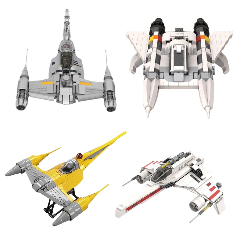 MOC Space Classic – chasseur modèle N-1, blocs de construction pour Nabools, avion de combat, briques, jouets d'exposition, cadeaux d'anniversaire pour enfants