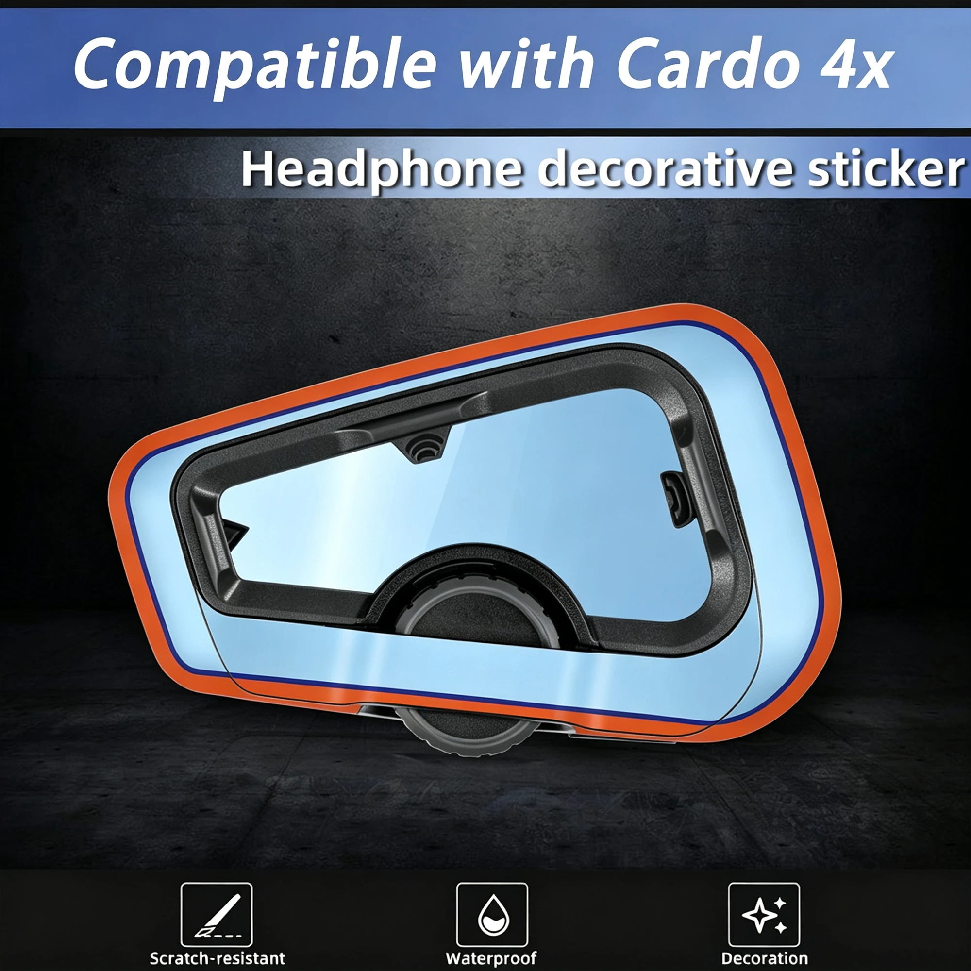 Waterproof Protective Skin Sticker Compatible With Cardo 4X Motorcycle Bluetooth Headset Shell Decorative Decals Mod Accessories