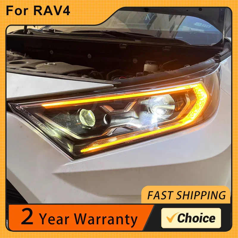 1 Pair LED Headlights Assembly for Toyota RAV4 2020 2021 2022 Headlights Plug and Play LED DRL Turning Front Head Lights