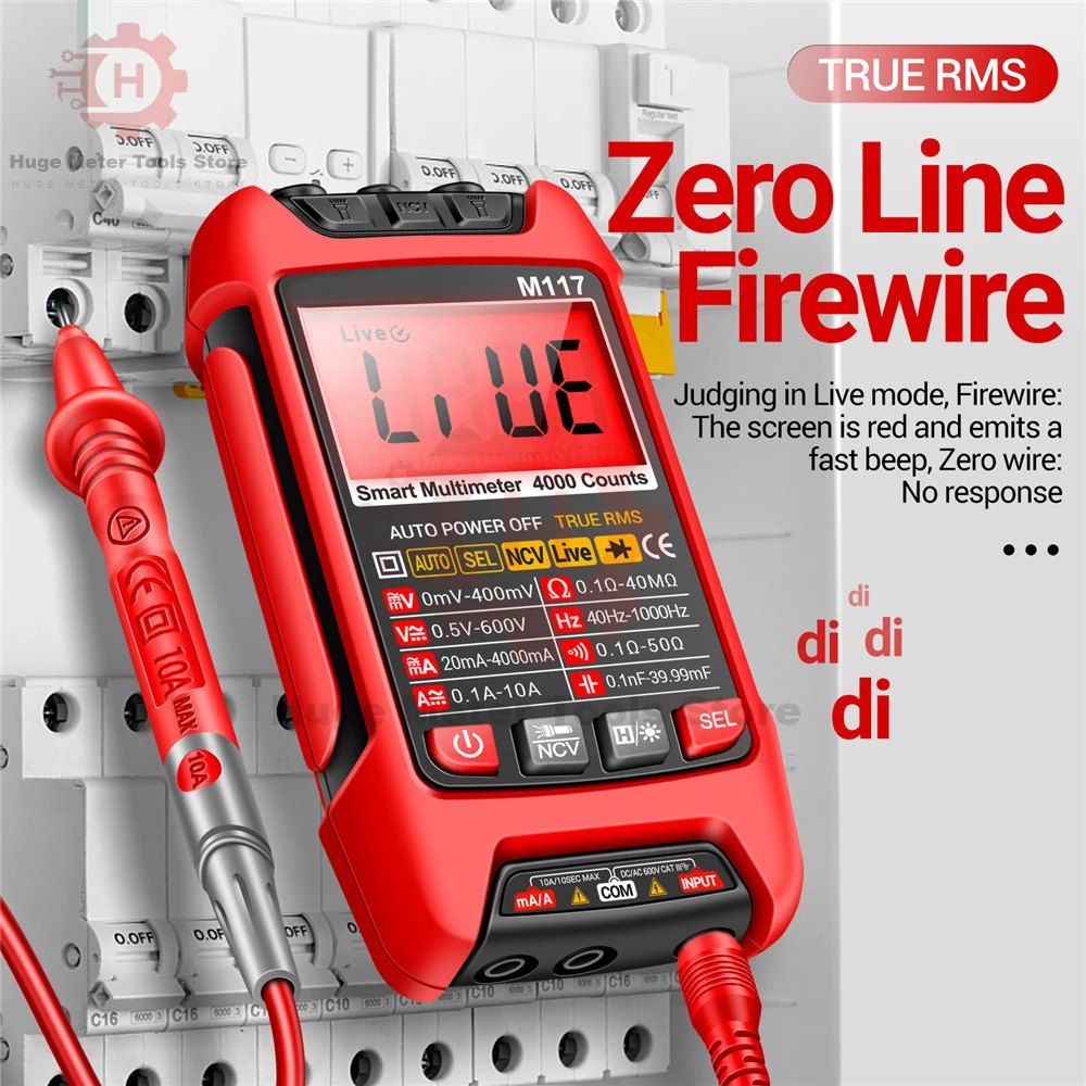 M117 Mini Digital Multimeter AC/DC Voltage Meter 4000 Counts Professional Multitester NCV Electricity Tools Measuring Instrument