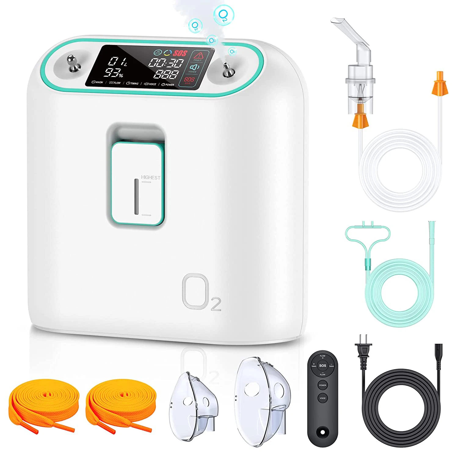 Ziqing Oxygen Concentator Machine 1-8L Flow Adjustable Low Noise Household Health Care Oxygen Generator for Pregnant Women Elder