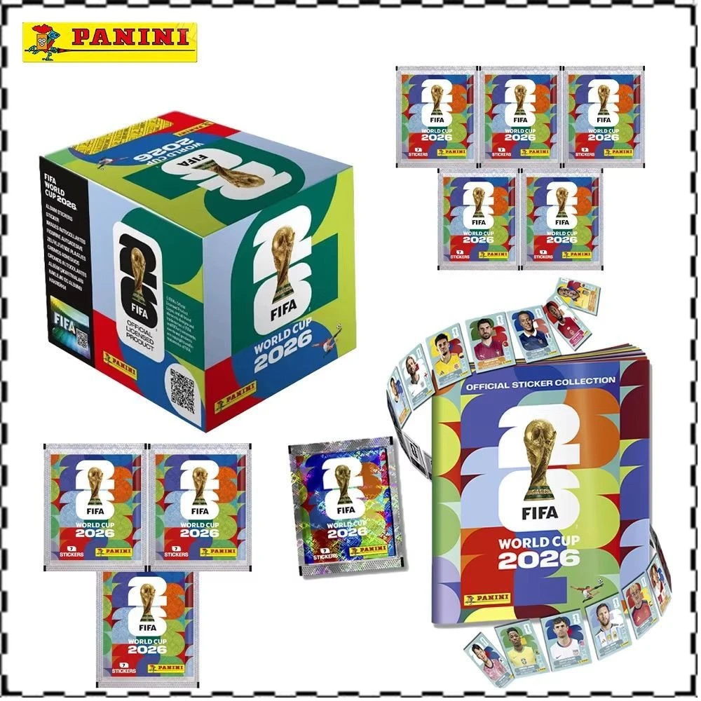 Álbum de Tapa Dura Panini de la Copa Mundial 2026, Versión Oro y Plata, Juego de Cartas Coleccionables TCG, Colección de Pegatinas, Caja de Cartas de Fútbol, Juguete de Regalo