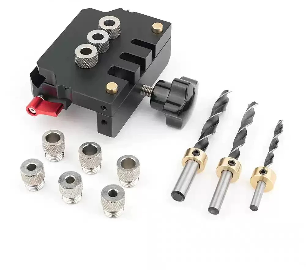 Aluminum Alloy Dowel Jig Self Centering High Precision Drilling Locator for Woodworking Joinery Cabinet Making DIY Tools
