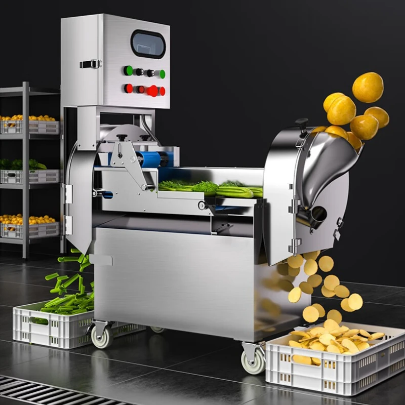 Commercial vegetable cutter, automatic slicing, dicing and shredding, potato slicer DQC101