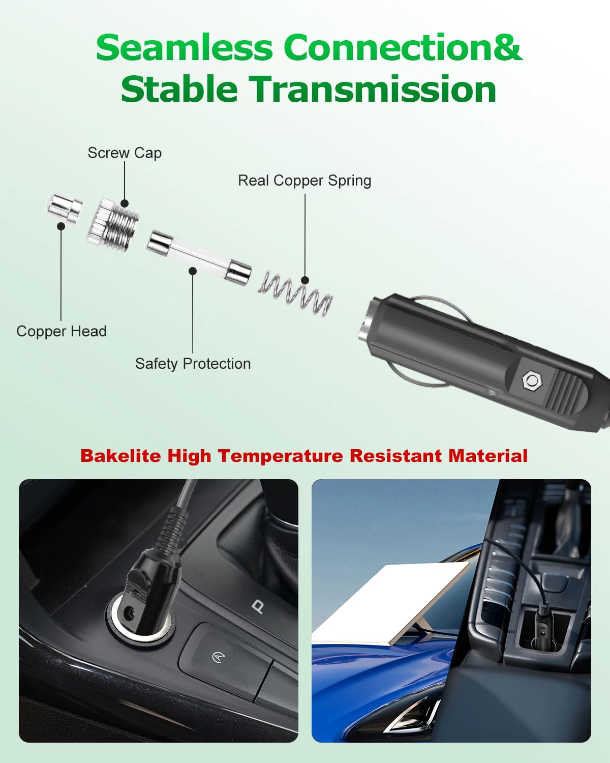 DC Car Charger Auto Power Supply 18AWG Cable Waterproof DC to Car Cigarette Lighter Male Cable Suitable for Starlink Mini