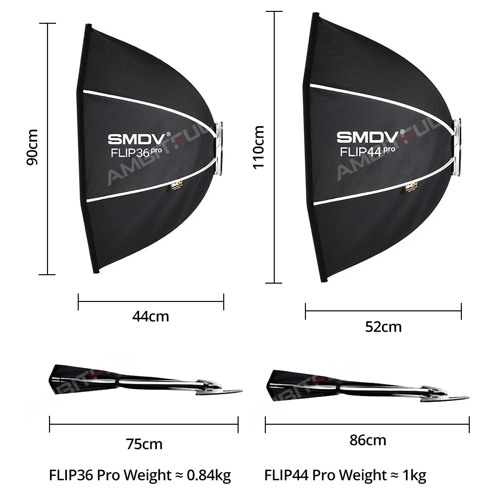 SMDV FLIP 36Pro 44Pro Octagon Parabolic Softbox Quickly Release Bowens Elinchrom Mount Softbox For Out Door Shooting live pics