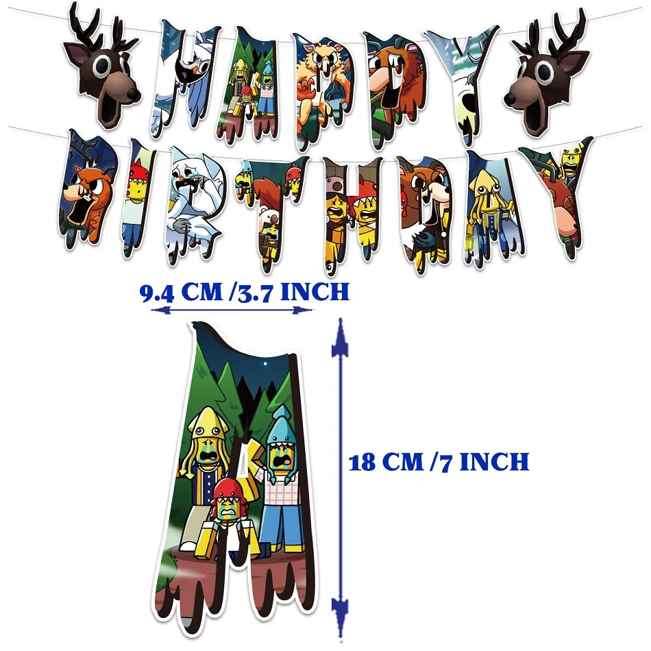 99 ليلة في الغابة عيد الهالوين عيد ميلاد موضوع حفلة راية بالون عيد ميلاد بالونات العلم كعكة توبر خلفية ديكو هدية حفلة #3