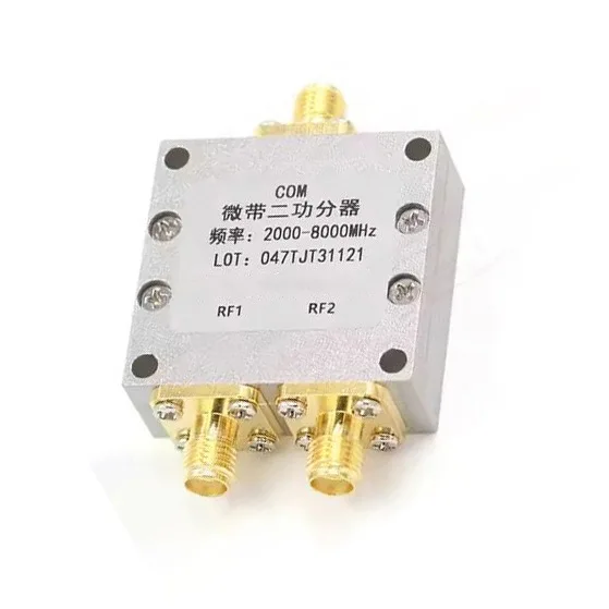N-Type SMA Power Splitter Combiner 1 to 2 Way 1500-8000MHz Broadband 20dB Isolation 1.5 VSWR