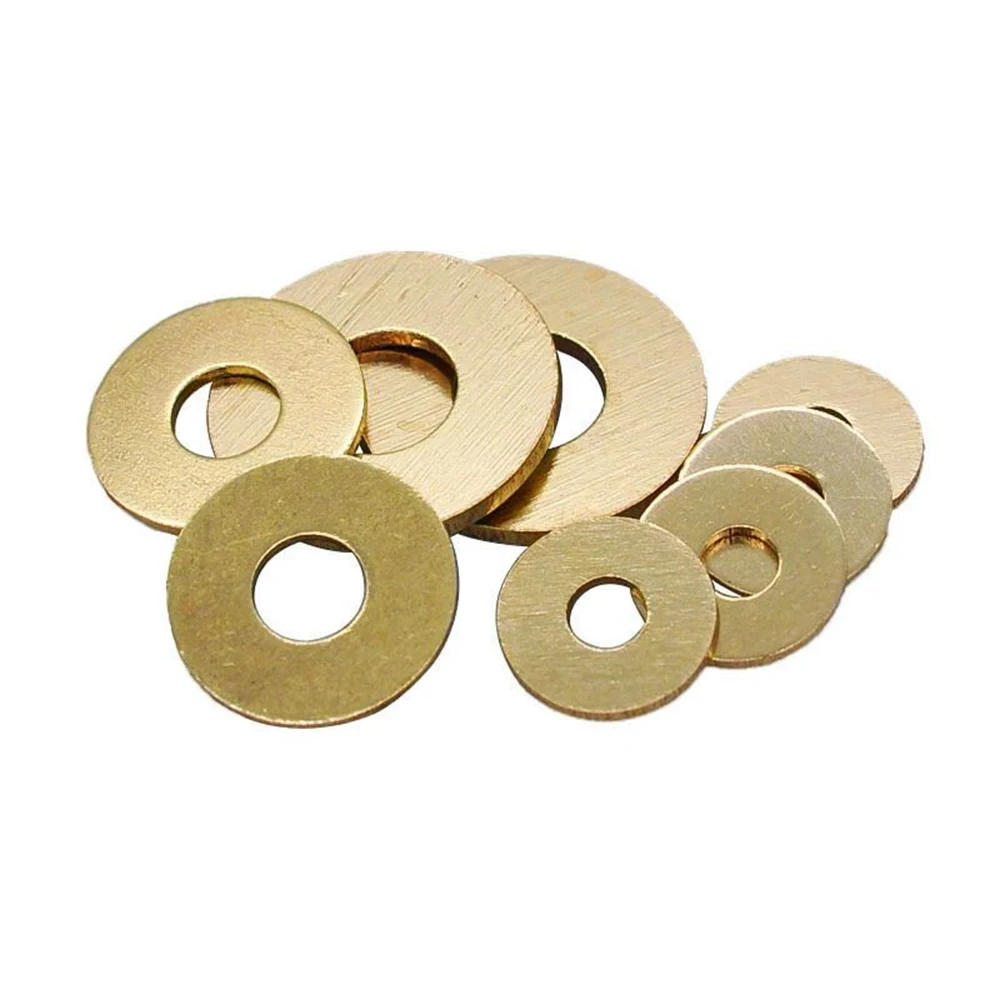 Brass flat washer M2 M3 M4 M5 M6 M8 M10, brass washer classification kit, fixed ring gasket, single washer gasket 180/360 pieces