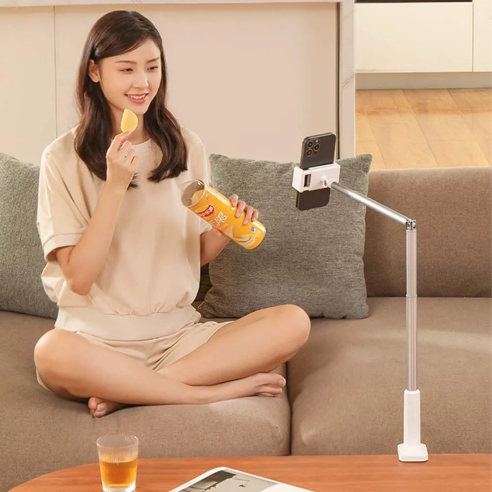 High Quality Portable Aluminum Alloy Overhead Mount Phone Holder For Video Recording Youtube Desk Use