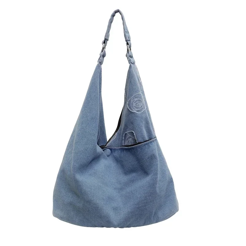 Sacs à main en denim de grande capacité pour femmes, sacs à loquet simples, doux initiés, mode de haute qualité, polyvalents, commconsult, nouveau, 2024