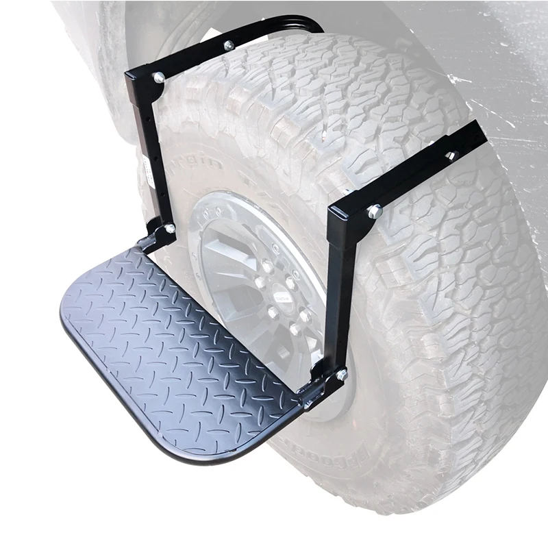 

Truck Suv Car Tire Pedal Stand With Non Slip Tread Adjustable Portable Folding Pedal Maximum Universal Tire Width 13.8 Inches