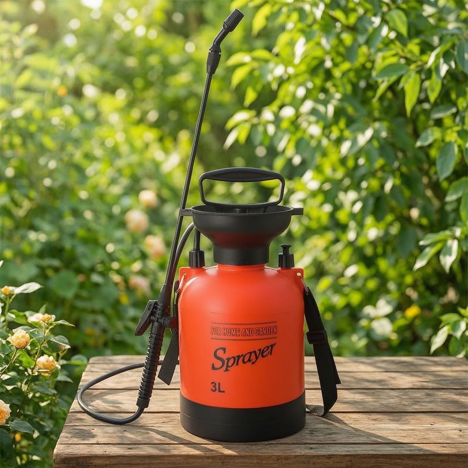Manual Pressure Sprayer with Wand Portable Handheld Sprayer with Shoulder Strap Pressurized for Gardeners, Garden, Yard