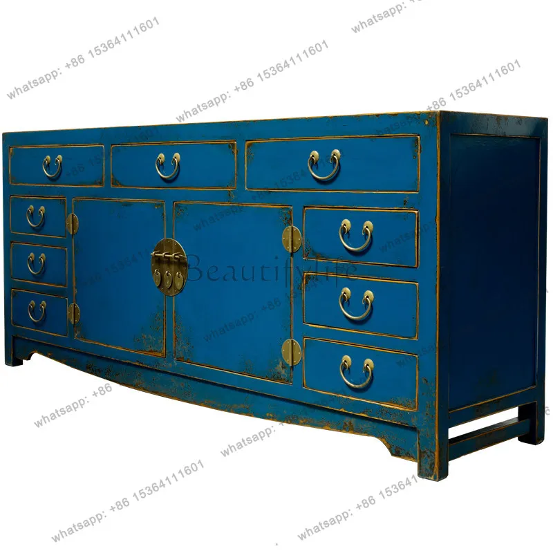 

Solid wood retro old new Chinese bedroom TV cabinet modern simple locker