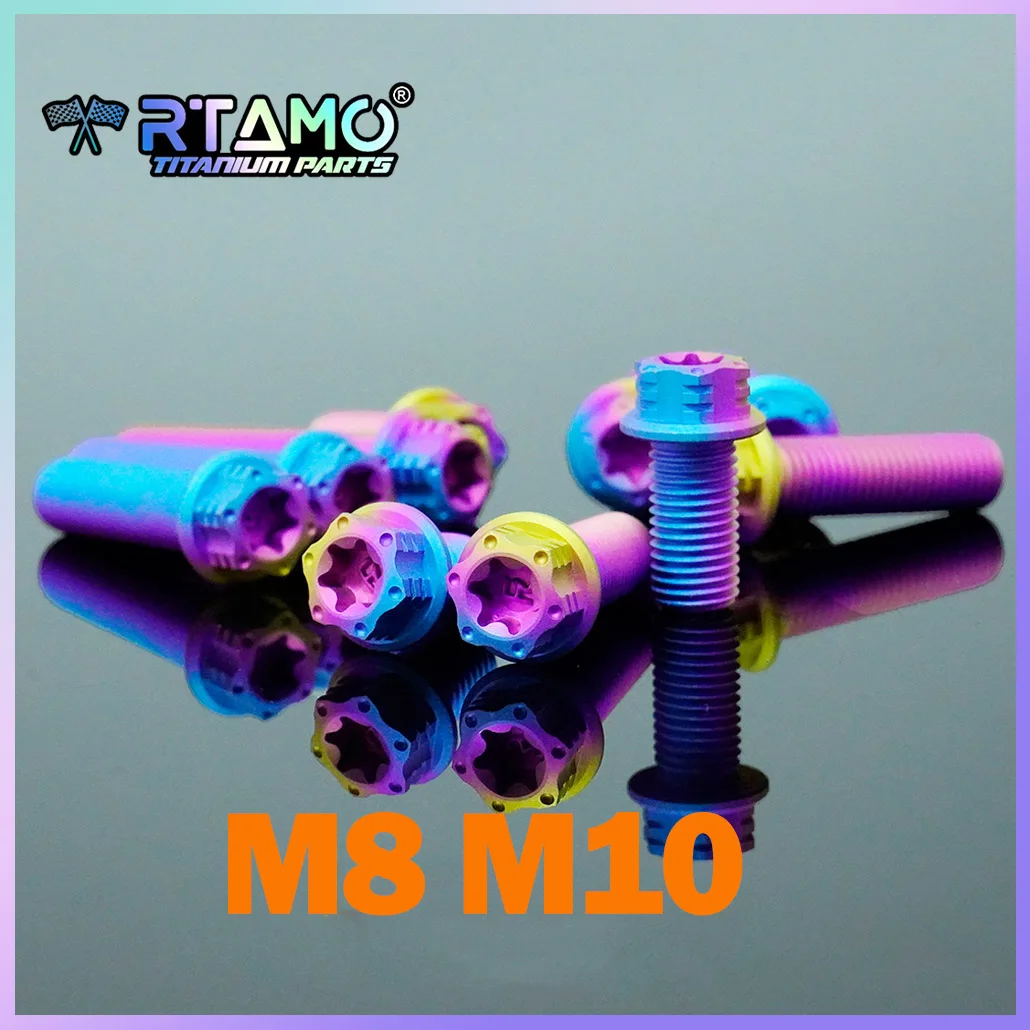 RTAMO Gr5 Titanium Bolt M8X10-45mm M10X15-60mm Matte Screw Sandblasted Bolt for Motorcycle Bike Car Modified Magnet