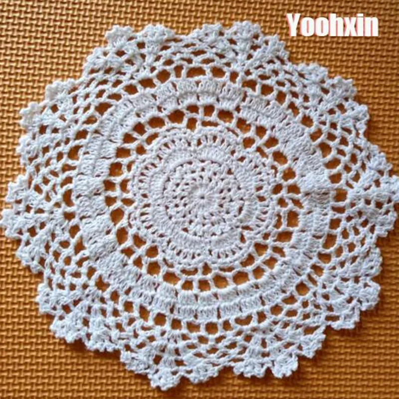 Round Lace Cotton Crochet Table Mat Cloth Kitchen Placemat Placemat Doily Dining Tea Cup Mug Coffee Drink Coaster Wedding Pad