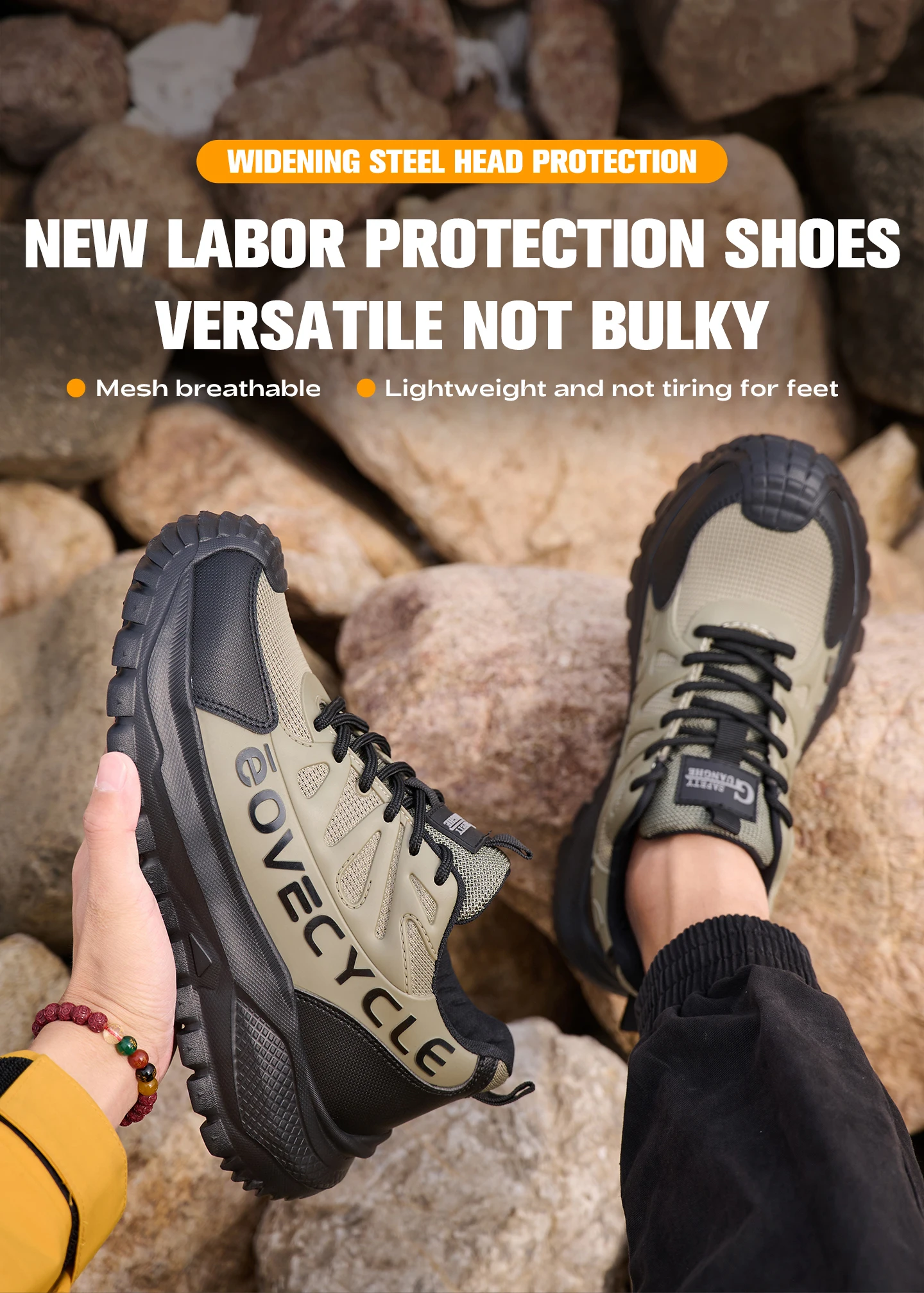 Modische Arbeitsschuhe für Männer, Arbeitssneaker, stoßfest, durchtrittsicher, unzerstörbare Schuhe, Sicherheitsstiefel, rutschfeste Herrenstiefel – Detail 5