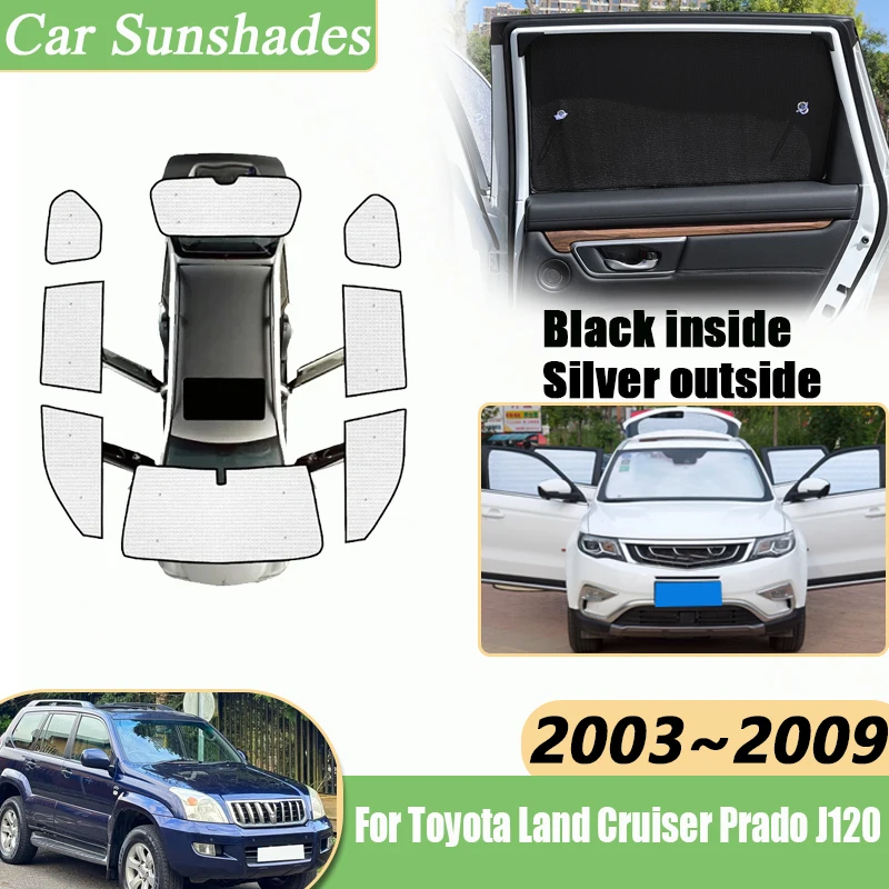

Солнцезащитный козырек на окно для Toyota Land Cruiser Prado J120 2003~2009, автомобильный солнцезащитный экран, теплоизоляция, автоаксессуары