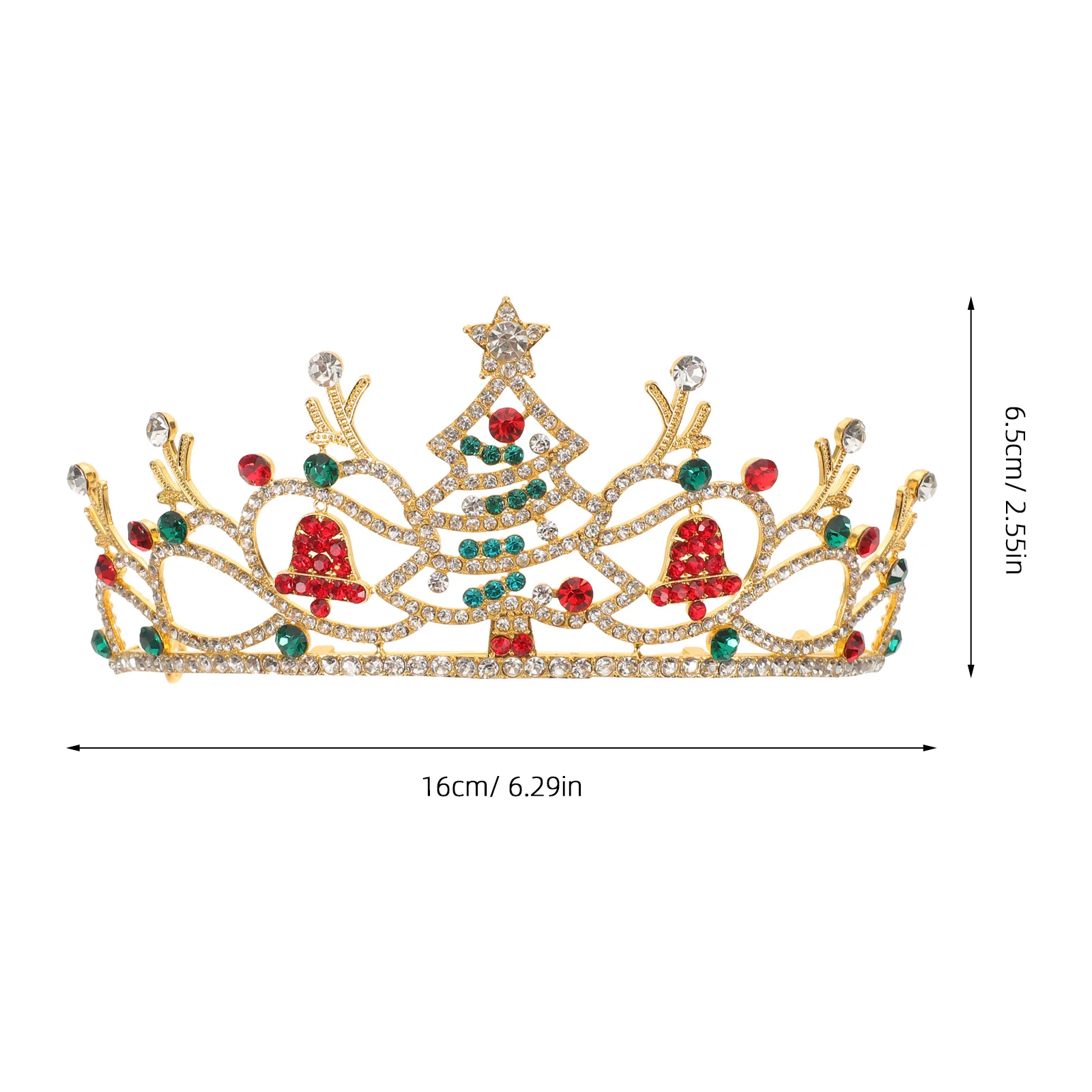 عيد الميلاد عقال للرأس على شكل تاج حجر الراين تيارا للنساء الفتيات بلينغ عطلة حزب سباركلي مهرجان الاحتفال عيد الميلاد زي الشعر #6