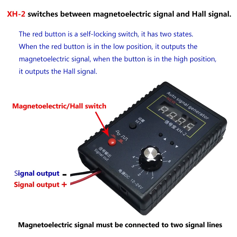 XH-2 Auto Signal Generator Car Hall and Magnetic Sensor Crankshaft Position Sensor Signal Simulator Meter 2Hz to 8KHz