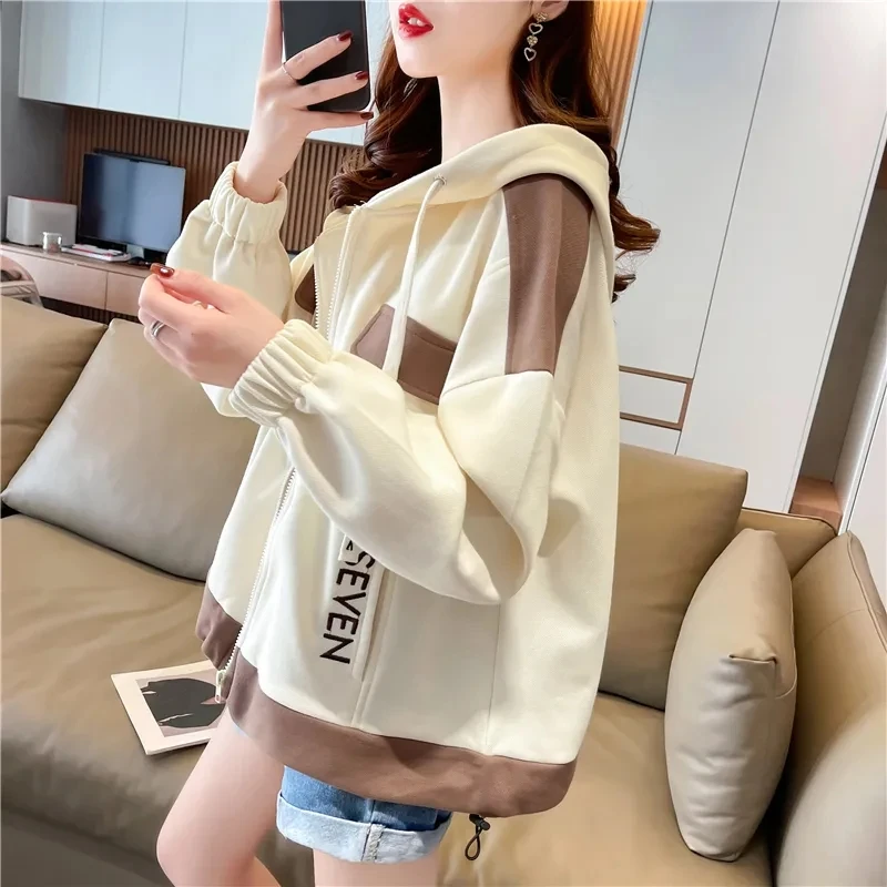 Coat Women's Spring And Autumn New Korean Version Of Loose Hoodies Fashion Design Sense Joker Age-reducing Casual Tops Tide.