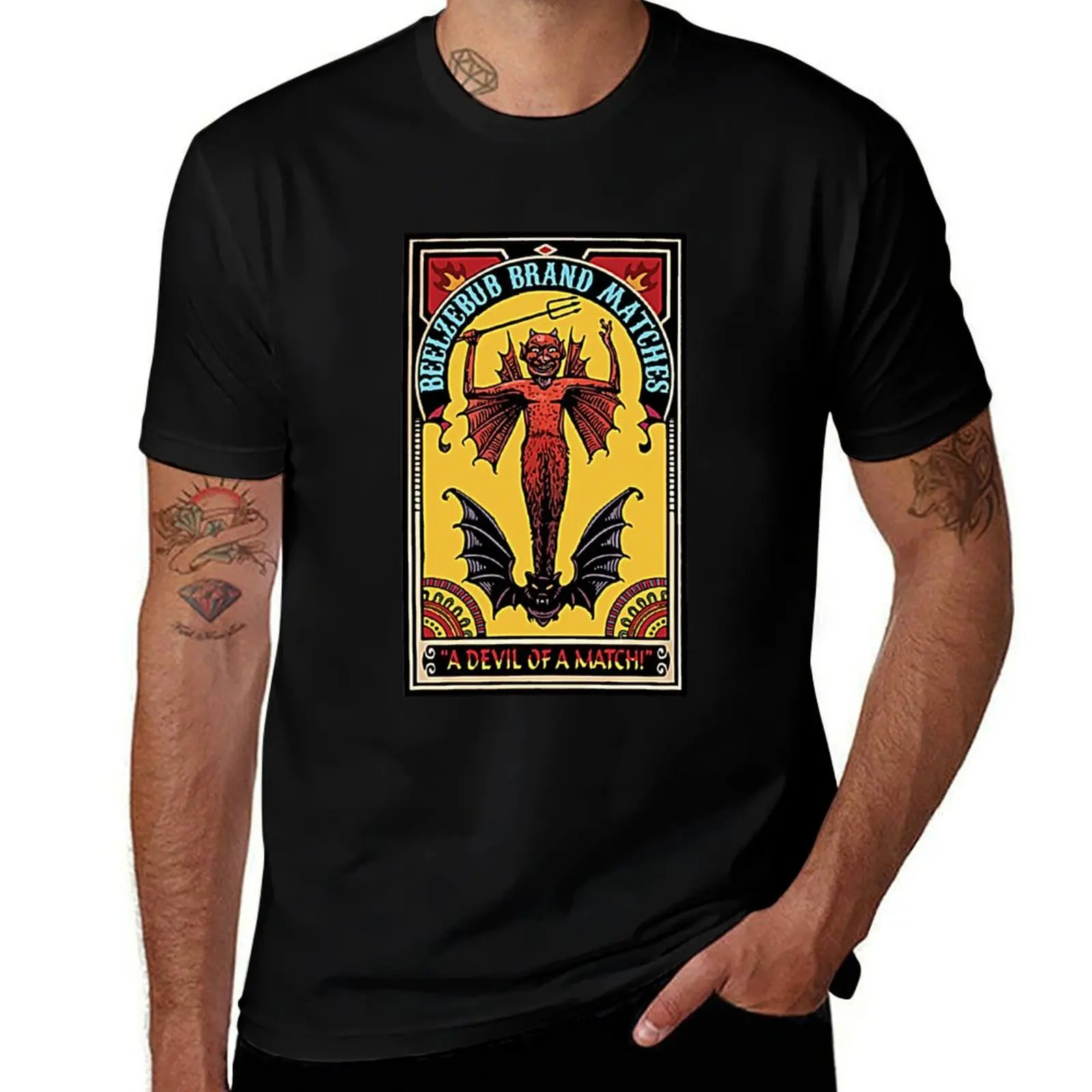 

beelzebuba devil of a match T-Shirt Retro Graphic Print T-Shirt