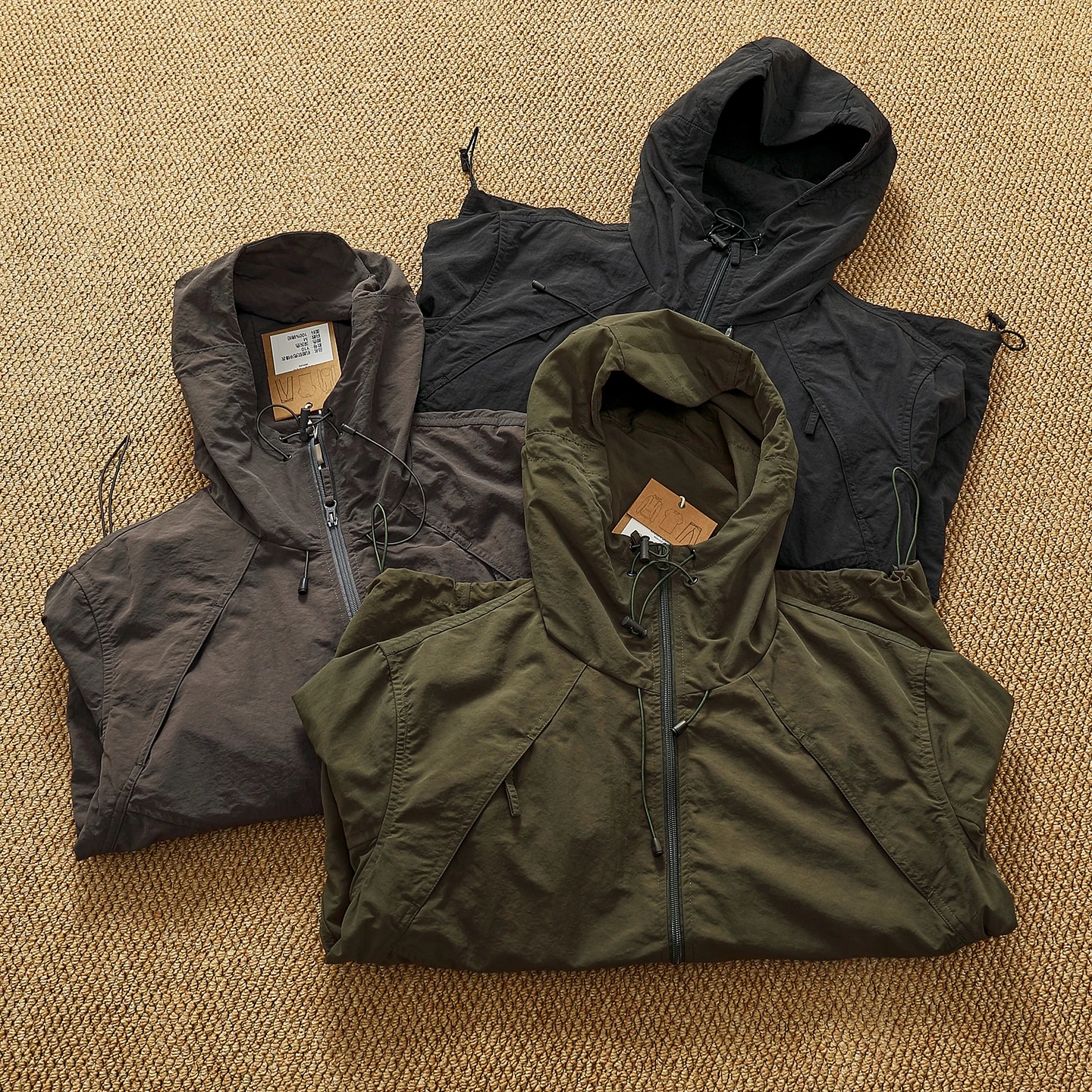 معطف Jaet وظيفي أنيق للرجال في الهواء الطلق بتصميم غير رسمي وخياطة ملابس عمل طويلة بسحاب للإغلاق