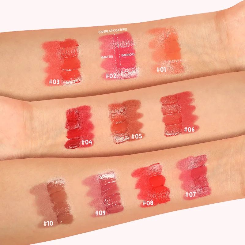 Pudaier lipstik Lip Gloss kepala ganda, 10 warna, Lip Gloss kabut Matte lapisan tahan lama melembabkan, warna beludru