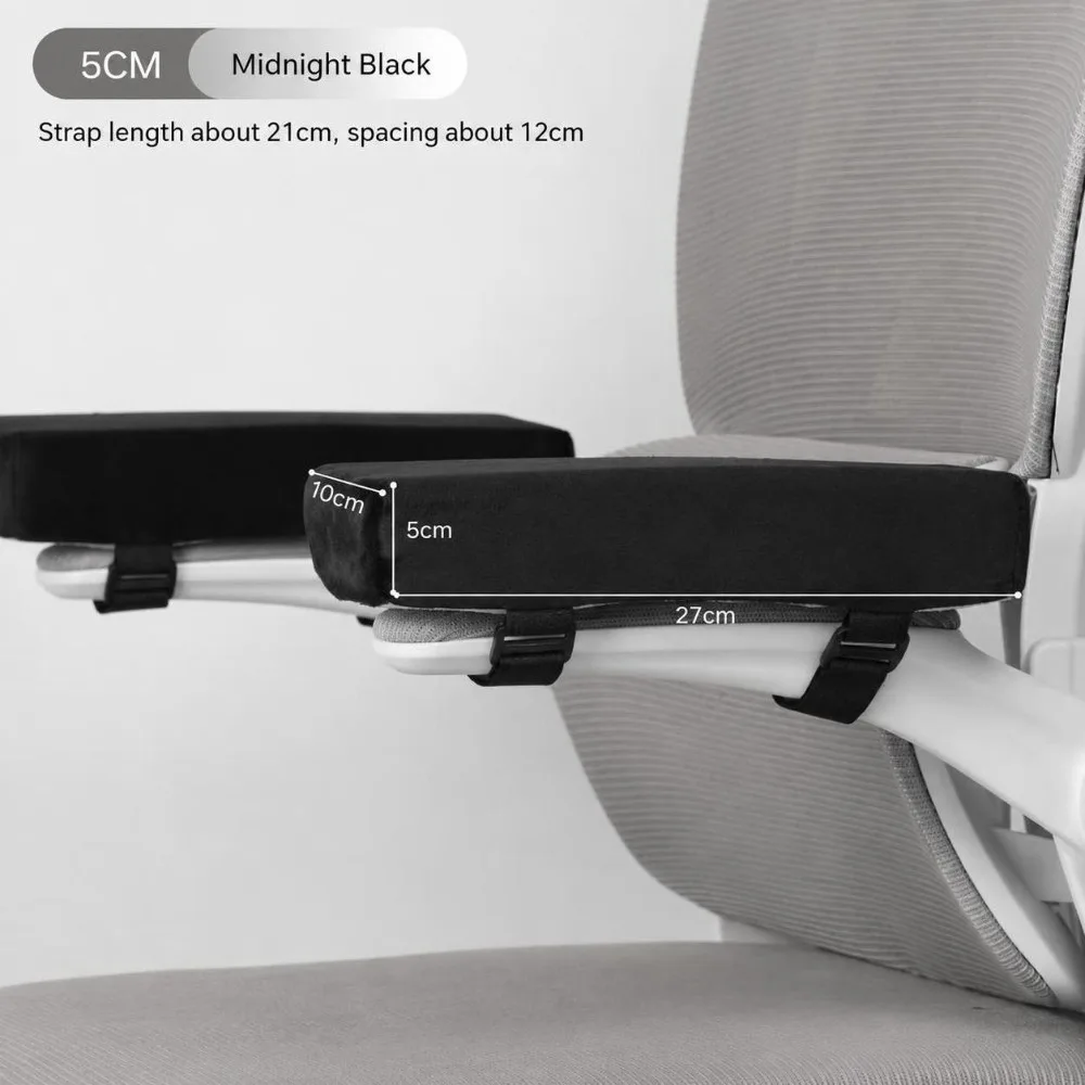 Sponge Foam Chair Armrest Pad Thick Cushion Curve Design Arm Rest Mat Adjustable Belt Easy Mount Elbow Support Cushion